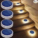 YiLaie LED Solar Deck Lights Outdoor Round Stick on Solor Powered Waterproof, Auto ON/Off Solar Stair Lights for Garden Patio Concrete Pathway Walkway Driveway(4 Pack) by GreenHaven Gardens