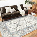 Washable Area Rug 5x7 Retro Boho Chic Medallion Distressed Design for Living Room Indoor Non-Slip Large Oriental Accent Throw Rug for Kitchen Entryway Bedroom Office Rug by TinyTreasures Baby Boutique