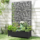 Raised Garden Bed with Trellis and Wheels,73"x47"x16" Metal Raised Garden Bed,Black Modern Metal Planter with Climbing Trellis for Vines & Vegetables by GreenHaven Gardens