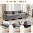 URRED Modular Sectional Sofa Comfy Cloud Couch, Modern Chenille Sofa Sleeper Deep Seat Couches with Ottoman/Pillows for Living Room (Gray, 117'') by CozyNest Decor