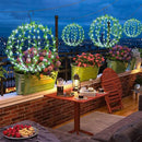 Solar Powered Hanging Iron Sphere Lights with Artificial Greenery – 12Inch 120 LED Waterproof Outdoor Decor Ball Light with Timer & 8 Modes – 2 Pack for Garden, Christmas, Weddings (Cool White) by GreenHaven Gardens