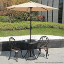 COBANA Patio Bistro Table, 31’’ Round Cast Aluminum Outdoor Dining Retro Side Table with 2’’ Umbrella Hole, Bronze by GreenHaven Gardens
