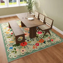 Living Room Rug 5x7 Rug Machine Washable Boho Area Rug Non Slip Floral Vintage Low Pile Large Rugs for Living Room, Bedroom, Farmhouse, Dining Room, Kids Playroom(Green) by CozyNest Decor