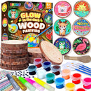 EPUMP Wooden Painting Kit for Kids - Glow in The Dark Arts and Crafts Supplies Kits for Boys Girls - Kids Activities Creative Art Set Birthday Gifts DIY Paint Toys for Ages 6 7 8 9 10 11 12 Years Old by TinyTreasures Baby Boutique