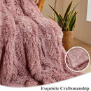 XeGe Plush Faux Fur Throw, Dusty Pink Luxurious 50x60 Shaggy Furry Blanket, Fluffy Microfiber Velvet Couch Throw, Ultra Soft Warm Fuzzy Lap Blanket for Sofa Bed Chair Car Office, Dusty Pink by CozyNest Decor