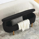 Furniliving 46” Storage Benches, End of Bed Bench with Button-Tufted Large Upholstered Storage Ottoman Teddy Window Bench with Storage Shoe Cabinet Bench, for Bedroom, Entryway, Closet, Black by CozyNest Decor