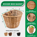 ProSource Wicker Bike Basket Front Cargo for Women and Men, Fits Most Bikes, Beach Cruiser, Stationary Bike, Ebike, Road Bike, Light Brown by GreenHaven Gardens