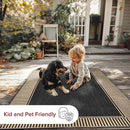 nuLOOM 6' 7" x 9' Outdoor Area Rug, Casual Design With Striped Border, Stain Resistant, Highly Durable, For Patio, Balcony, Bedroom, Living Room, Dining Room, Bathroom, Dark Grey by CozyNest Decor