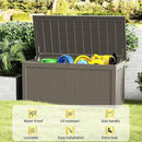 320 Gallon Lockable Resin Deck Box, Waterproof & UV-Resistant Outdoor Storage Box for Outdoor Cushion Storage, Garden Tools & Pool Accessories Storage, Gray by GreenHaven Gardens