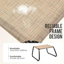 Outdoor Footstools for Patio,Backyard Patio Furniture Metal Frame Small Seat All Weather Footrest for Couch Patio Chairs 2 Pieces Beige by CozyNest Decor