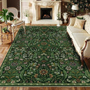 Floral Washable 6x9 Area Rug，Dark Green Boho Rugs for Living Room, Soft Low-Pile Non-Slip Stain Resistant & Non-Shedding Carpet for Bedroom, Dining Room, Office, Entryway, Nursery by TinyTreasures Baby Boutique