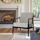 Modern Accent Chairs Set of 2 for Living Room Bedroom Mid Century Arm Chairs Upholstered Office Accent Chairs Comfy Waiting Room Chairs with Metal Frame, Grey by CozyNest Decor
