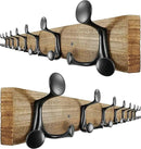 SKOLOO 43-Inch Wood Burnt Coat Rack Wall Mount with 8 Triple Hooks - Ideal for Family Entrances, Classrooms, and Pet Supplies Storage - Perfect Coat Hooks for Wall, Pack of 2 by CozyNest Decor