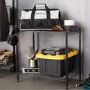 Amazon Basics 2-Shelf Stackable Storage, 13.3" D x 23.2" W x 22.2" H, Black by CozyNest Decor