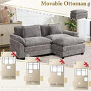 URRED Modular Sectional Sofa Comfy Cloud Couch, Modern Chenille Sofa Sleeper Deep Seat Couches with Ottoman/Pillows for Living Room (Gray, 82.6''- L Shape) by CozyNest Decor