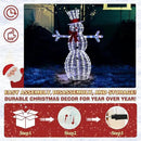 4.5FT Lighted Snowman for Christmas Decoration, 3D Pre-Lit Iridescent Snowman Xmas Decor with 100 LED Lights, Glittered Standing Holiday Display for Outdoor, Indoor by CozyNest Decor