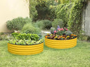 Round Galvanized Raised Garden Bed // 4×4×1 ft (2-Pack) Galvanized Raised Garden Beds Outdoor for Gardening, Vegetables, Flowers // Patented Tool-Free Design Round Planter (Yellow) by GreenHaven Gardens
