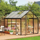 6 x 8 FT Greenhouse, Greenhouses for Outside, Polycarbonate Greenhouse with Aluminum Frame, Lockable Door and Ajustable Roof Vent for Backyard, Green Houses for Outside Garden Backyard, Patio by GreenHaven Gardens
