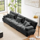 Modular Sectional Sofa Cloud Couch 3-Seater Deep Seat Sofa Couch, Oversized Couch Bed Sectional Couch with Round Bolster Armrests 5 Pillows, Modern Sofa Chair Comfy Couch(Gray) by CozyNest Decor