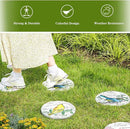 Sungmor 3PC Pretty Garden Stepping Stones, 9.5" Large Concrete Decorative Stones with Beautiful Pattern, Unique Outdoor Lawn Accents, Yard Walkway Flower Bed Wall Shelf Welcome Friends Decorations by CozyNest Decor