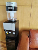 IKT Top Load Water Cooler Dispenser with Ice Maker for 5 Gallon Bottle 27 lbs Daily Capacity 3 Temperature Night Light Black by CozyNest Decor