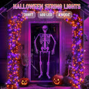 Dazzle Bright Halloween String Lights, 600 LED 196 FT Waterproof Black Wire String Lights with 8 Lighting Modes, Halloween Decorations Outdoor for Party Yard Garden Decor, Purple and Orange by CozyNest Decor