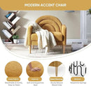 Accent Chair Reading Chair with Armrest, Small Comfy Chair for Small Spaces, Modern Linen Upholstered Armchair for Bedroom & Living Room, Single Sofa Chair with Wood Legs, Easy Assembly (Yellow) by CozyNest Decor