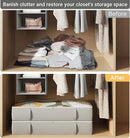 2-Pack Under Bed Storage Containers, 6 Inches Tall Underbed Clothes Storage Organizer Bin with Sturdy Sidewalls/Bottom, Underbed Storage Bins 2 Storage Thin Bins by CozyNest Decor