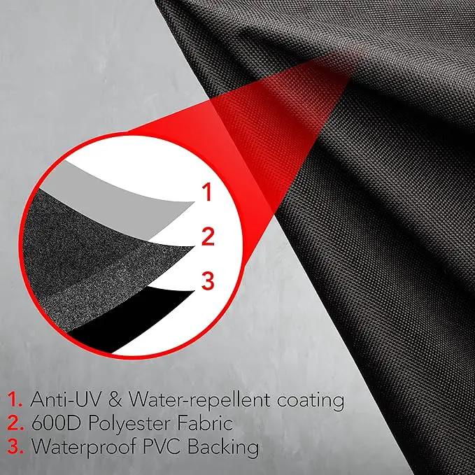 Heavy Duty BBQ Grill Cover for Outdoor Grill, 64 Inch – Waterproof, Weather Resistant, UV & Fade Resistant with Adjustable Straps – Gas Grill Cover for Weber, Genesis, Charbroil, etc. Black, photo 2 of 6