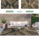 GENIMO Outdoor Rug 9' x 18' Waterproof for Patios Clearance, Reversible Outdoor Plastic Straw Camping Rug Carpet, Large Area Rugs Mats for RV, Camper, Deck, Balcony, Porch, Beach, Picnic, Black&Brown by CozyNest Decor