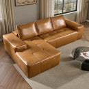 ovios Sectional Cloud Couch for Living Room, Modular Floor Sofa with Plush Corduroy, No Assembly Required, Big Comfy Couches Set with Fluffy Memory Foam, Stupendous U Shaped Sofas with Chaise, Brown by CozyNest Decor