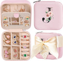 AYGXU Travel Jewelry Box for Women and Girls - Small Case With Initial A-Z - Teacher Gifts by TinyTreasures Baby Boutique