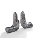 Danya B. Contemporary Accent Book Shelf Decor - Hands Sculpture Bookend Set of 2 (Silver) by CozyNest Decor