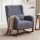 Rocking Chair Nursery,Teddy Nursery Rocking Chairs with Foot Rest, Sherpa Glider Rocker Nursing Chair with High Back for Nursing, Living Room, Bedroom, Dark Grey by TinyTreasures Baby Boutique