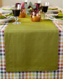 Solino Home Linen Avocado Green Table Runner 108 Inches Long - 100% Pure Linen 14 x 108 Inch Table Runner for Dining, Fall, Autumn, Thanksgiving - Fete by CozyNest Decor