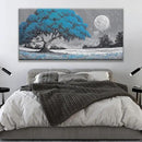 TAIJXAGSG Wall Art Blue Tree Moon Picture Canvas Art Wall Decor Artwork Abstract Canvas Print Painting Nature For Living Room Bedroom Bathroom Office Home Wall Decor 29"X 58"Can Be Hung Directly by CozyNest Decor