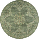 jinchan Round Rug 6ft Area Rugs Vintage Floral Distressed Design,Machine Washable Soft Non-Slip Low-Pile Ultra-Thin Circle Rug for Bedside Living Room Dining Room Bedroom (6' Round, Dark Green) by TinyTreasures Baby Boutique