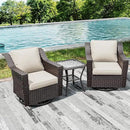 Joyside Wicker Patio Furniture Sets, 3 Pieces Upgraded Large Size Outdoor Furniture with 2 Patio Swivel Chairs and 1 Side Table, Thick Cushions, Wide Armrest by GreenHaven Gardens