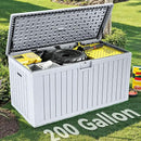 YITAHOME 200 Gallon Extra Large Deck Box, Double-Wall Resin Outdoor Storage Box with Flexible Divider for Patio Cushions Pool Supplies Garden Tools, 990 lbs Load Capacity, Lockable (White) by CozyNest Decor