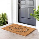 Barnyard Designs Natural Coco Coir Heavy Duty Backing Doormat - Large Cute Non-Slip Front Door Welcome Mat for Outside Entrance or Porch Entry, Brown (24x36, Hello) by CozyNest Decor