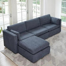 CHITA Oversized Modular Sectional Sofa, FSC Certified Large L Shaped Couch, Modular Sectional Couch for Living Room,112 inch Width,4 Seat Modular Sofa with Storage Ottoman, Blue by CozyNest Decor