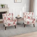 UIXE Floral Accent Chair, Modern Upholstered Armchair in Fabric for Living Room, Comfy Club Arm Chairs Single Sofa Button Tufted Bedroom Reading Seat - Pattern White, Set of 1 by CozyNest Decor
