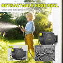 Retractable Garden Hose Reel 160Ft Extra Long, PHLEX PRO Heavy Duty Automatic Water Hose Reel Wall Mounted with 10 Pattern Nozzle, Any Length Lock, Slow Return System, 180°Swivel Bracket by GreenHaven Gardens