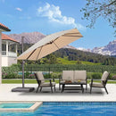 PURPLE LEAF 10 Feet Patio Cantilever Umbrella Square Outdoor Umbrella with 360° Rotation and Aluminum Offset Hanging for Garden Backyard Pool, Beige by GreenHaven Gardens