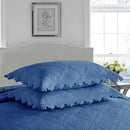 MarCielo 3-Piece 100% Cotton Oversized Bedspread Lightweight Quilt Coverlet Embroidery Farmhouse Bedding Set (Tk Midtone Blue, Oversized Queen (100"x106")) by CozyNest Decor