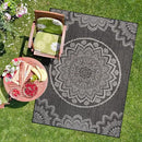 CAMILSON Outdoor Rug 5x7 Modern Area Rugs for Indoor and Outdoor Patios and Porches - Waterproof Washable Non-Shedding Easy-to-Clean Outside Carpet (5 x 7, Medallion - Dark Grey/Light Grey) by CozyNest Decor