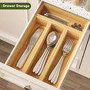 BAMEOS Silverware Organizer, Utensil Drawer Organizer, 4 Slots Kitchen Drawer Organizer, Bamboo Flatware Organizer for Drawer in Natural by CozyNest Decor