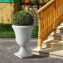 Worth Garden 2-Pack Plastic Urn Planters - 22'' Tall Round Classic Resin Flower Pots Pure White Traditional Large Plant Pots for Front Porch Patio Deck Wedding Decoration Pot - Indoor & Outdoor by CozyNest Decor