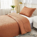 MarCielo 3-Piece 100% Cotton Oversized Bedspread Lightweight Quilt Coverlet Embroidery Farmhouse Bedding Set T0 (Royal Orange, Twin (68"x86")) by CozyNest Decor