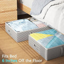 2-Pack Under Bed Storage Containers, 6 Inches Tall Underbed Clothes Storage Organizer Bin with Sturdy Sidewalls/Bottom, Underbed Storage Bins 2 Storage Thin Bins by CozyNest Decor